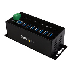 STARTECH 7 PORT USB 3.0 HUB, INDUSTRIAL, METAL, ESD & SURGE PROTECTION, MOUNT, 2YR