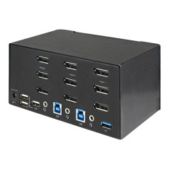 STARTECH TRIPLE MONITOR DISPLAYPORT KVM SWITCH, USB(2), 4K, 2YR