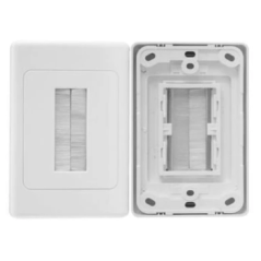 FLAT BRUSH BRISTLE CABLE WALLPLATE, 1YR