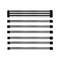 COOLER MASTER WHITE/BLACK SLEEVED COLORED EXTENSION CABLE KIT, 30CM LENGTH, PVC SLEEVING,