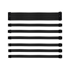 COOLER MASTER BLACK SLEEVED COLORED EXTENSION CABLE KIT, 30CM LENGTH, PVC SLEEVING, 16AWG