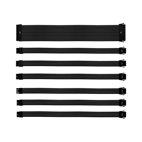 COOLER MASTER BLACK SLEEVED COLORED EXTENSION CABLE KIT, 30CM LENGTH, PVC SLEEVING, 16AWG