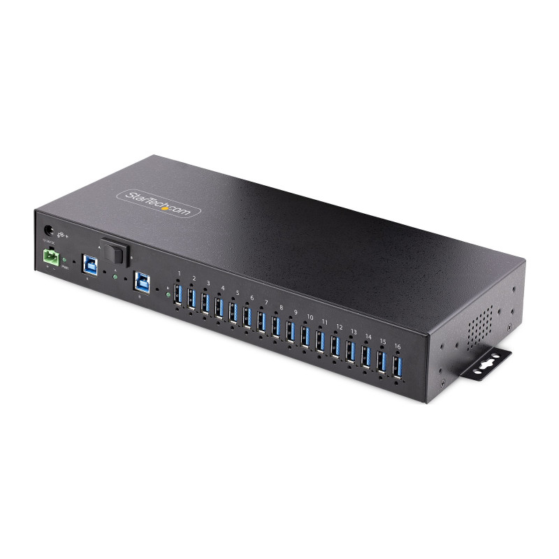 STARTECH 16 PORT INDUSTRIAL USB 3.0 HUB/SWITCH 5GBPS, METAL, MOUNTABLE 2YR