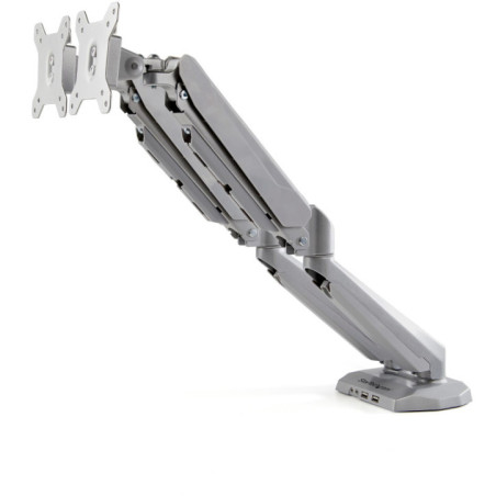 STARTECH DUAL MONITOR DESK MOUNT <32", <8KG, FULL MOTION, VESA, SILVER, USB, AUDIO, 2YR