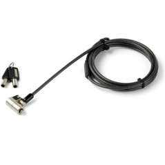 STARTECH 2M 3-IN-1 UNVIVERSAL LAPTOP CABLE LOCK, K-SLOT/ NANO/ WEDGE SLOT, KEYS, 2YR