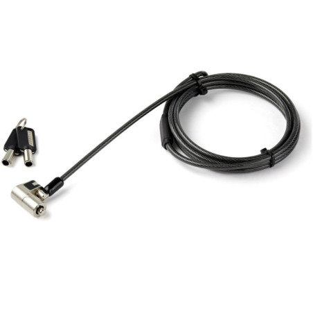 STARTECH 2M 3-IN-1 UNVIVERSAL LAPTOP CABLE LOCK, K-SLOT/ NANO/ WEDGE SLOT, KEYS, 2YR