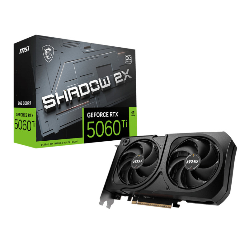 MSI nVidia GeForce RTX 5060 Ti 8G SHADOW 2X OC PLUS, Boost: 2482 MHz, CUDA 8960 Units, 8GB GDDR7, HDMIâ¢ x 1 (embargo)