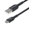 1m USB-A to USB-C Charging Cable Black
