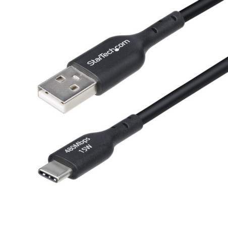 2m USB-A to USB-C Charging Cable Black