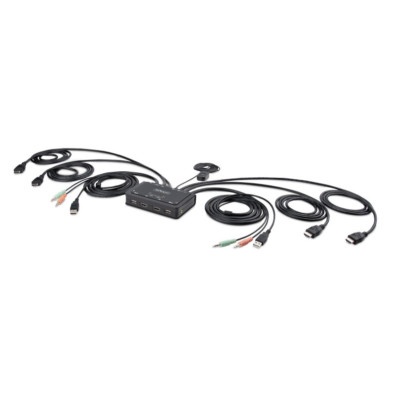 2-PORT USB DUAL HDMI 4K 60HZ CABLE KVM SWITCH W/ AUDIO