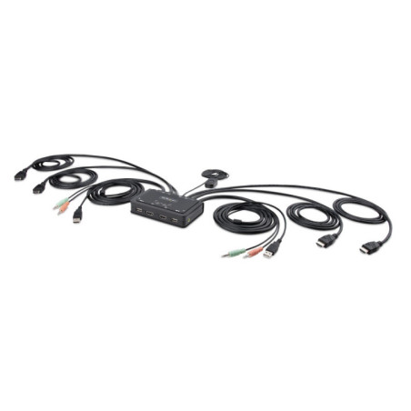 2-PORT USB DUAL HDMI 4K 60HZ CABLE KVM SWITCH W/ AUDIO