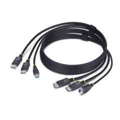 STARTECH 6FT (1.8M) DUAL-DISPLAYPORT AND USB 5GBPS KVM CABLE, 2 YR