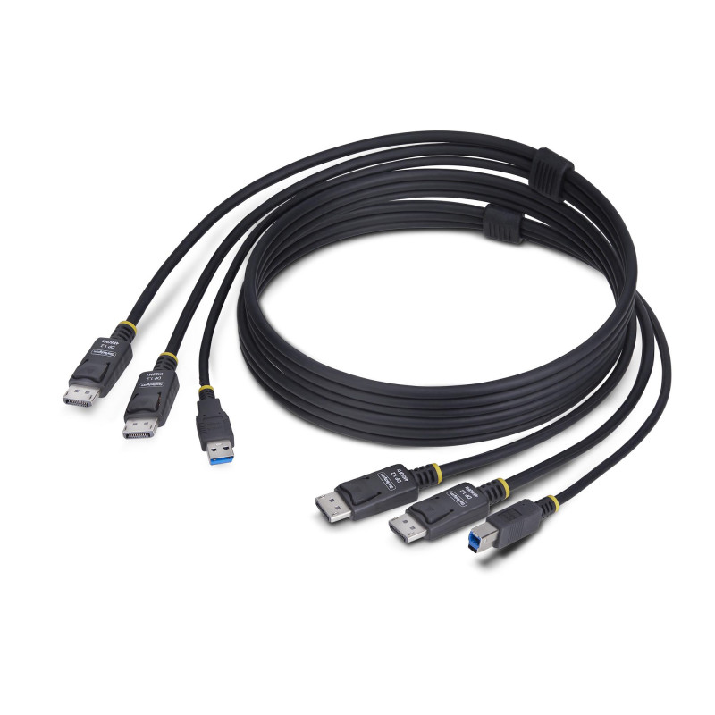 STARTECH 6FT (1.8M) DUAL-DISPLAYPORT AND USB 5GBPS KVM CABLE, 2 YR
