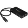 STARTECH 3 PORT USB-C HUB, USB-C(1), USB(3), RJ45, 2YR