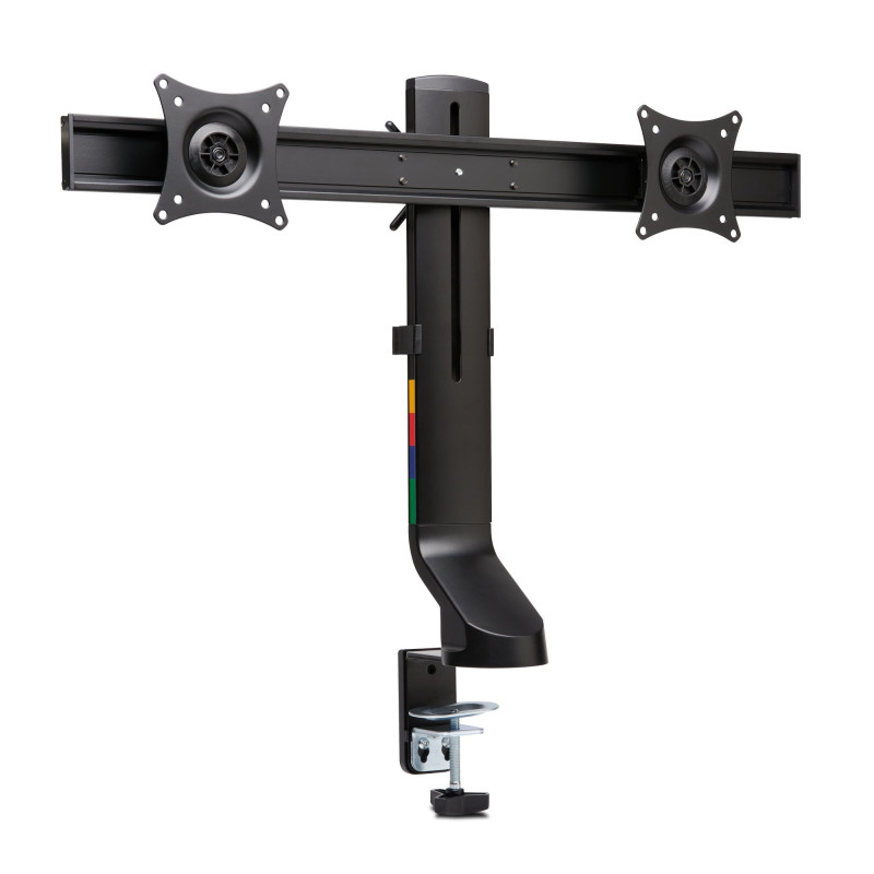 KENSINGTON DUAL MONITOR DESK MOUNT, SLIM, UP TO 27" & 8KG, VESA 75x75, 100x100 - BLACK