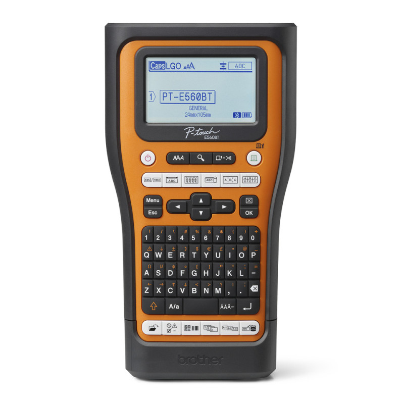 Brother PT-E560BTVP Industrial Handheld Label Printer - 3 Year Warranty, included Carry case, Rechargeable Li-Ion battery,1xTZE-