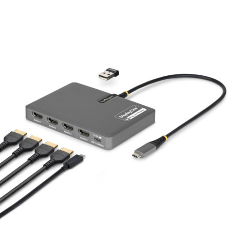 STARTECH USB-C QUAD-MONITOR WORKSTATION ADAPTER 4K 60HZ HDMI, 3 YR