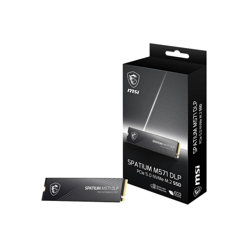 MSI SPATIUM M571 DLP PCIe 5.0 NVMe M.2 2TB, M.2 2280, PCIe Gen5x4 NVMe 2.0, R14500/W11000MB/s, 2500K/2600K IOPS, 1400TBW, 5yr wt
