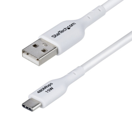 STARTECH USB A TO C CABLE M M 3M USB 2 0 WHITE 15W