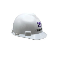 MSA V-GARD FRONT BRIM HARD HAT WITH REALWEAR LOGO