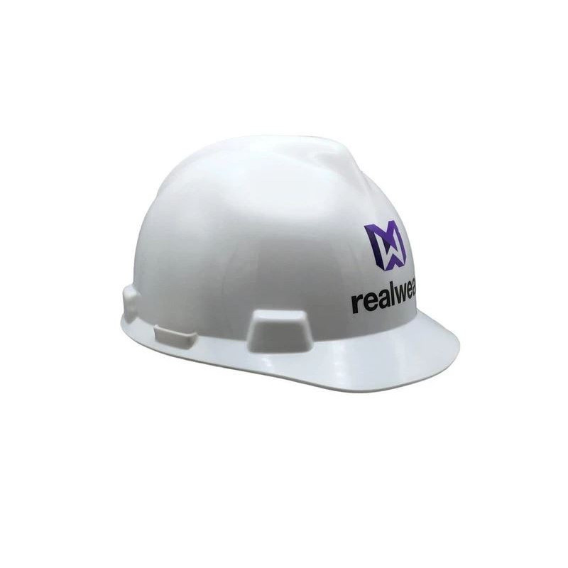 MSA V-GARD FRONT BRIM HARD HAT WITH REALWEAR LOGO