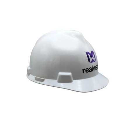 MSA V-GARD FRONT BRIM HARD HAT WITH REALWEAR LOGO