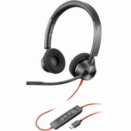 HP POLY BLACKWIRE 3320, MS, STEREO, CORDED HEADSET, INCLUDING USB-A ADAPTOR