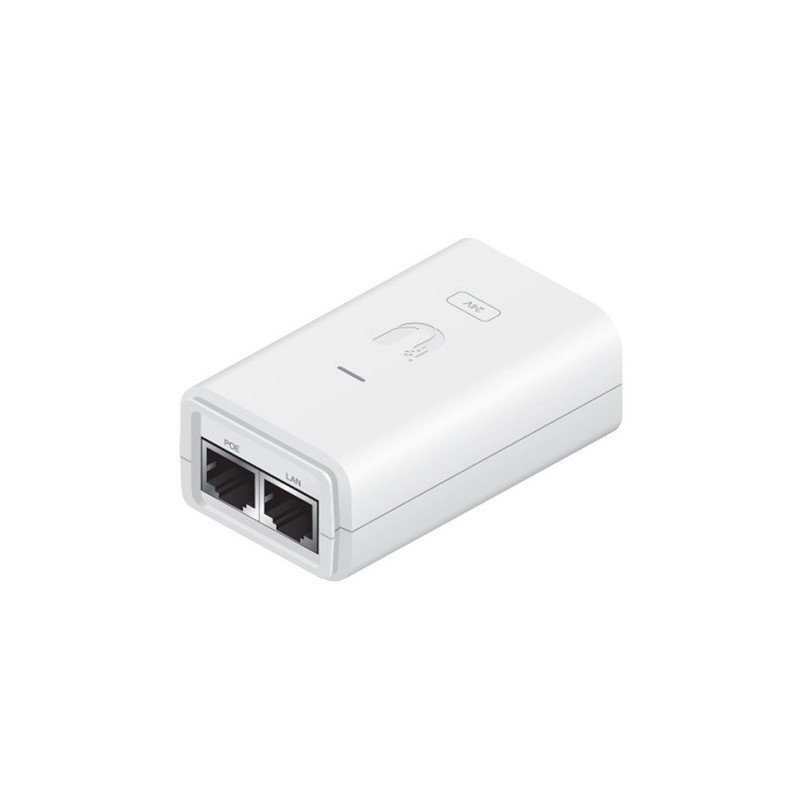 Ubiquiti POE-24-12W-G-WH POE Injector, 24VDC, 12W, Gigabit, White