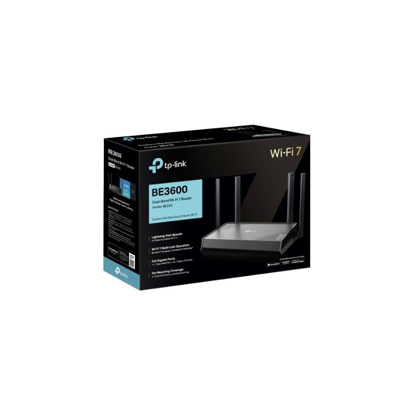 TP-LINK ARCHER BE3600 WI-FI 7 DUAL-BAND ROUTER, EASYMESH, GbE(4), 3YR