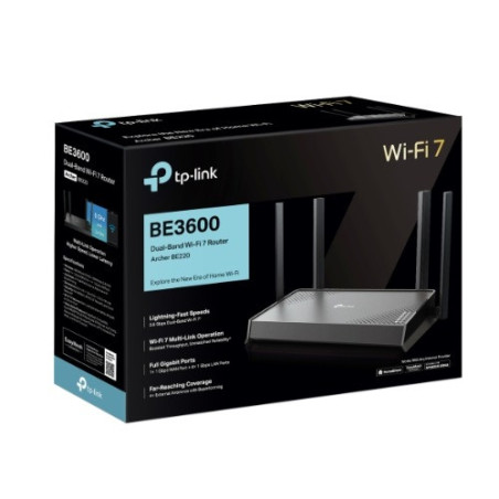 TP-LINK ARCHER BE3600 WI-FI 7 DUAL-BAND ROUTER, EASYMESH, GbE(4), 3YR
