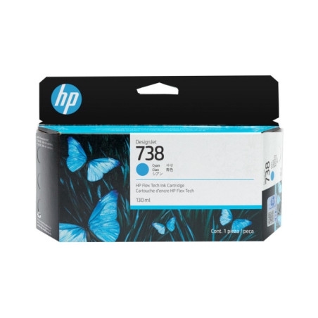 HP 738 130-ML CYAN DESIGNJET INK CARTRIDGE -T850/T950