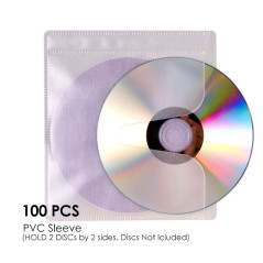 CD-DVD Colour PVC Sleeve Hold 2 Disc (Double Sided / 100PCS/Pack)