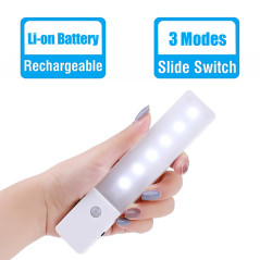 Rechargeable Infrared Motion Sensor Wall LED Night Light Torch (Cool)