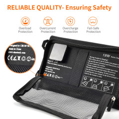 Choetech SC001 19W Portable Solar Panel Charger SunPower Panels Dual USB Charger for Camping/RV/Outdoors