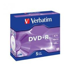 Verbatim DVD+R 16X Jewel 5pk 4.7GB