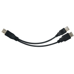 USB 2.0 Y Splitter Cable 30cm - Type A Male to Type A Male + Type A F
