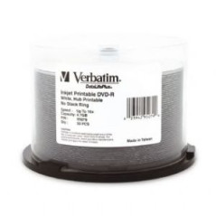 Verbatim DVD-R 4.7GB 50 Pack White Wide Inkjet 16x