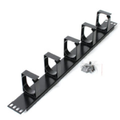 Astrotek Black 1U cable management - metal bracket