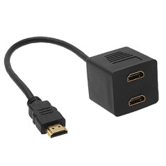 HDMI Splitter Cable 15cm - v1.4 Male to 2x Female Amplifier Duplicator