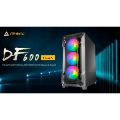 Antec DF600 Flux High Airflow ARGB Tempered Glass Mid-Tower Case - Black