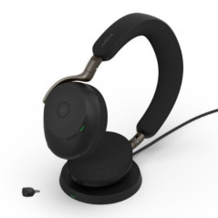 JABRA WIRELESS EVOLVE3 75 MS STEREO BLUETOOTH ANC HEADSET W/WLESS CHARGING PAD, LINK390C