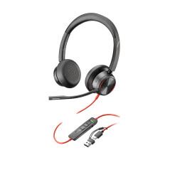 HP POLY BLACKWIRE 8225 UC , STEREO USB-C CORDED HEADSET , ANC , INC USB-A ADAPTOR