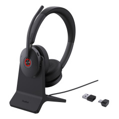 YEALINK WIRELESS (BH74) MS STEREO BT ANC HEADSET, CHARGESTAND, BT51, BLACK, C TO A ADAPTER