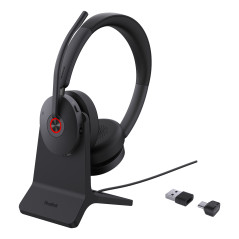YEALINK WIRELESS (BH74) UC STEREO BT ANC HEADSET, CHARGESTAND, BT51, BLACK, C TO A ADAPTER