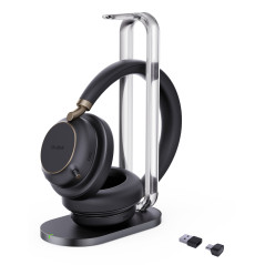 YEALINK WIRELESS (BH76 PLUS) MS ANC STEREO HEADSET, CHARGINGSTAND, BLACK, USB-C/A DONGLE