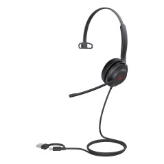 YEALINK WIRED (UH37) UC MONO HEADSET,NOISE CANCELLING MIC,LEATHER, USB-C, C TO A ADAPTOR