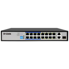 D-Link DES-F1018P-E 18-Port PoE Switch with 16 PoE Ports/2 Gigabit Uplink Ports