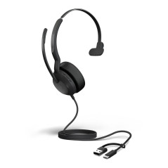JABRA EVOLVE2 50 CORDED MS MONO ANC HEADSET, USB-C/A WITH BLUETOOTH (REQ USB CONNECTION)