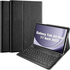 USP Samsung Galaxy Tab A9+ (11') Keyboard with Case Black - Ultra-Slim, Lightweight, Auto Wake/Sleep Function, PU Leather, 3 Yea