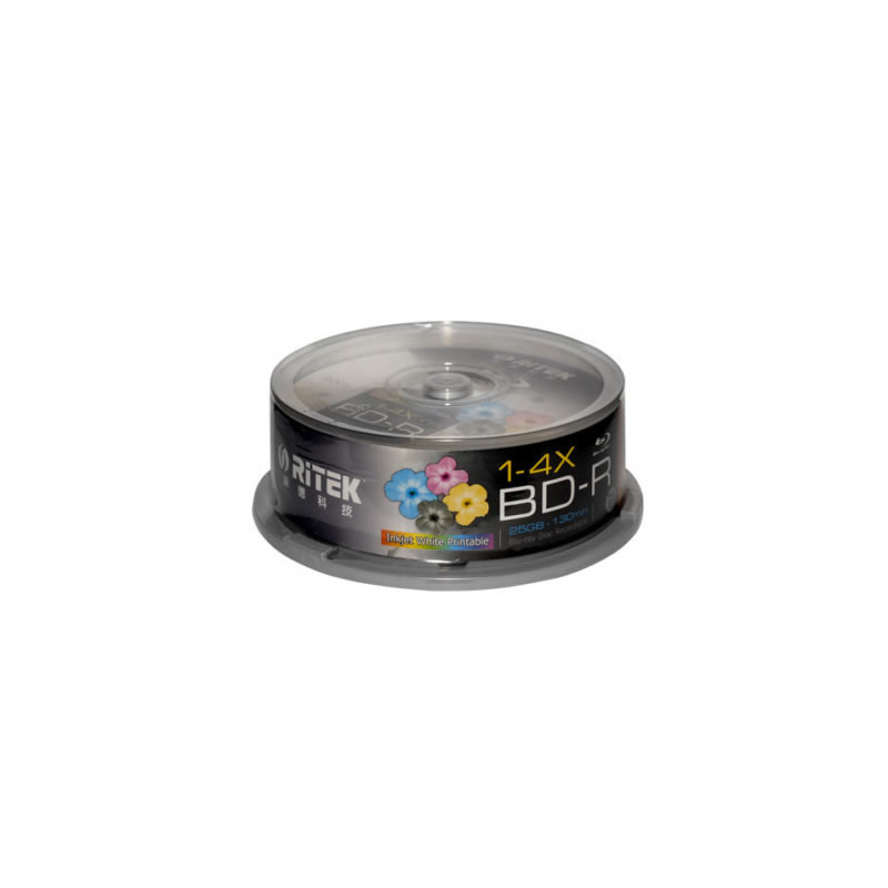Ritek Blu-Ray BD-R 2X 25GB 130Min White Top Printable 25pcs